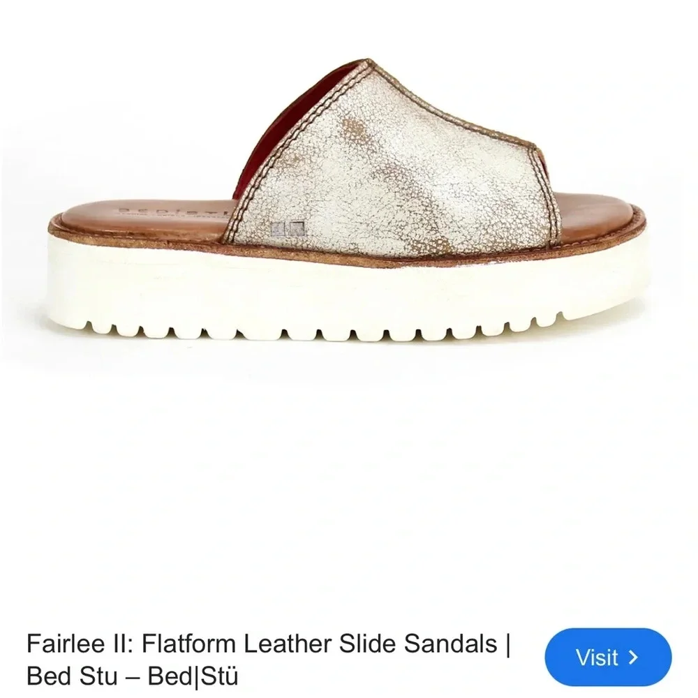 Bed Stu Fairlie II leather platform slides size 8.6 nectar lux